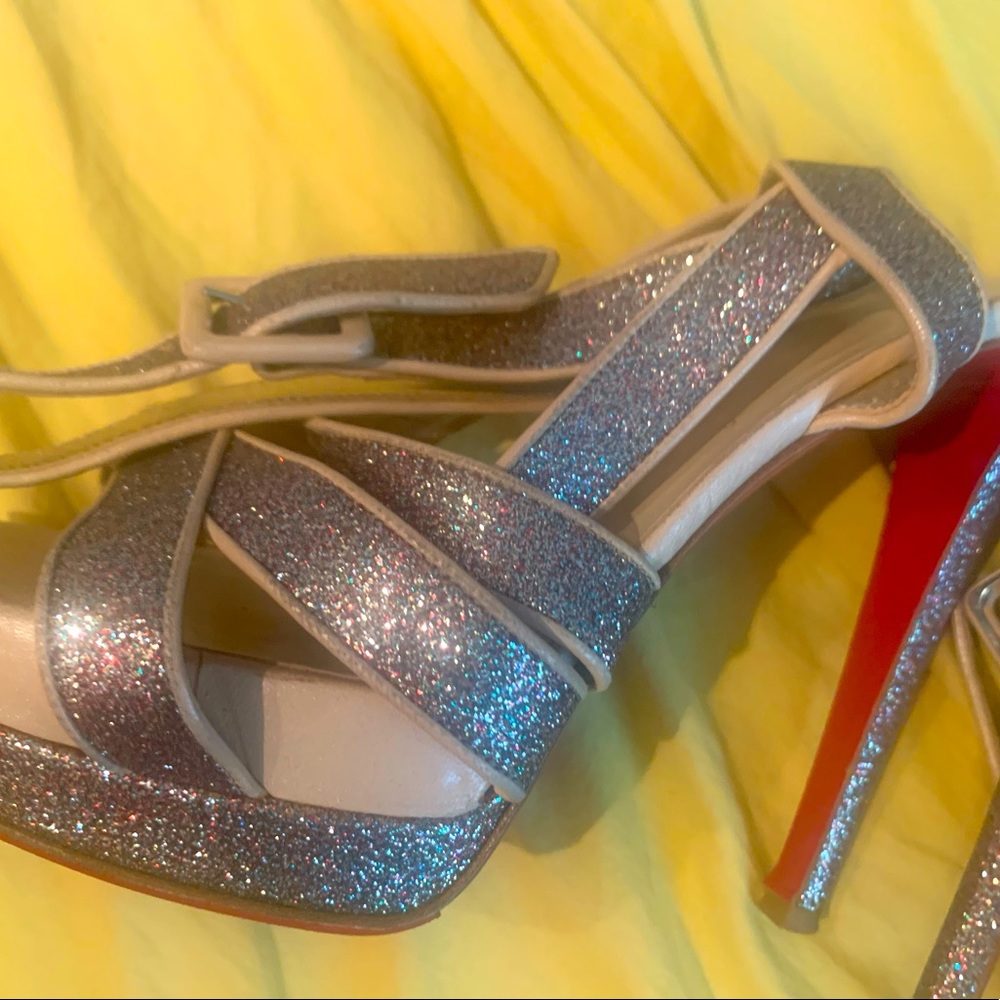 Christian Louboutin glitter heels platform very comfortable size 39 1/2 SOLD!!